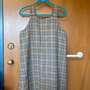 Tan Plaid Flannel Dress